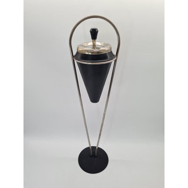 Black Mid-Century Modern Floor Ashtray, 1960s-1970s For Sale - Image 8 of 10
