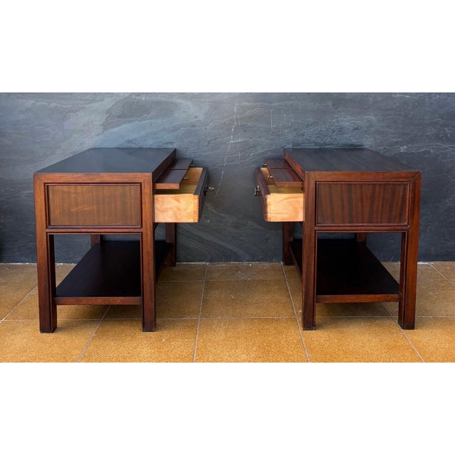 Pair of Spanish Neoclassical Style Nightstands with Drawer and Lower Shelf, 1950 For Sale - Image 10 of 11