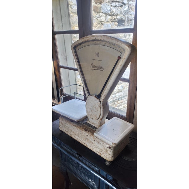 Metal Vintage Belgian Industrial Market Scale Master, 1940s For Sale - Image 7 of 8