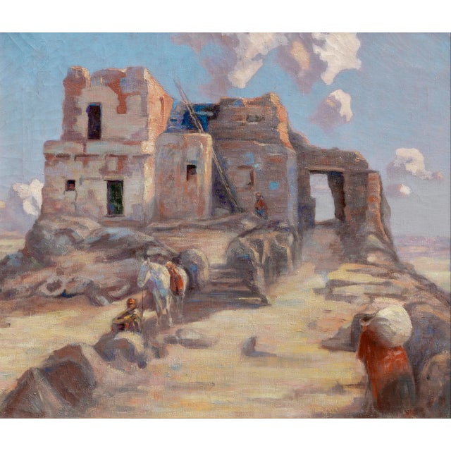 American 1903 Walpi Hopi Village, Arizona First Mesa Landscape by Marion Kavanaugh Wachtel For Sale - Image 3 of 6