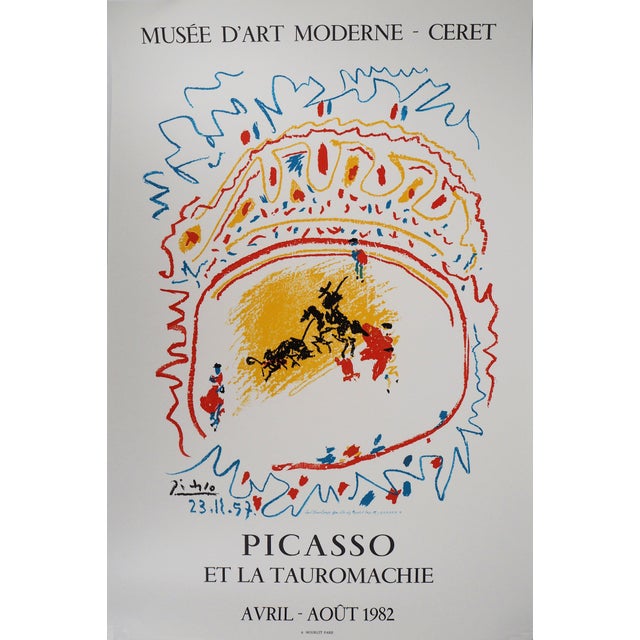After Pablo Picasso, Bullfighting, Lithographic Poster For Sale - Image 3 of 10