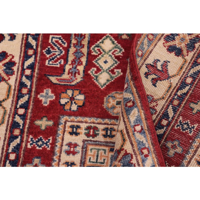 Textile Southwestern Kazak Red/Beige Wool Rug - 3'1''x5'0'' For Sale - Image 7 of 10