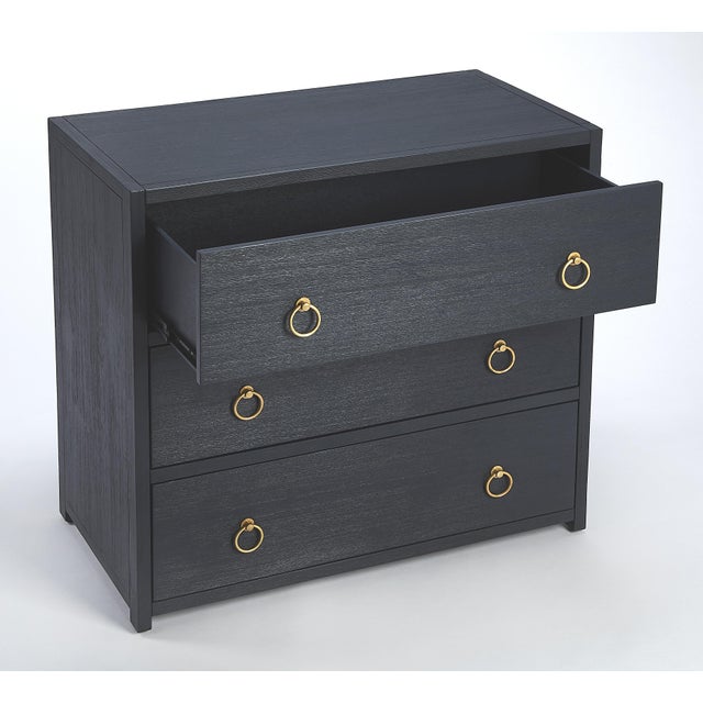 Useful as it is beautiful, the Lark three-drawer chest in Navy is transitional modern and brings in a pop of color with...