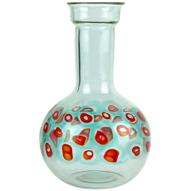 Mid-Century Modern Vintage Cenedesse Murano Antonio Da Ros Alexandrite Purple Red Aqua Murrines Italian Art Glass Color Changing Flower Vase For Sale - Image 3 of 9