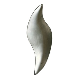 Mid Century Space Age Sculptural Silver Tone Biomorphic Dish For Sale