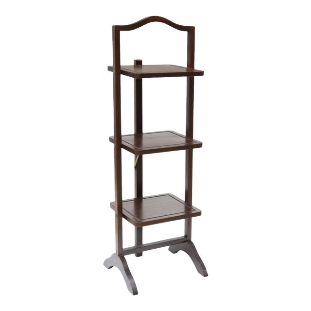 Edwardian Period English Mahogany Folding Pie Stand Etagere For Sale
