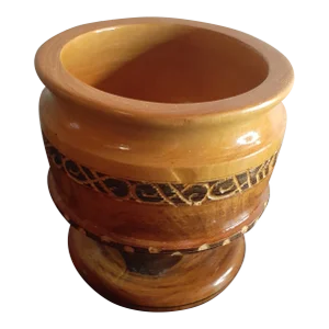 1960s Artisan Hand Turned Wood Tobacco Jar