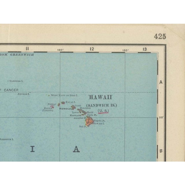 Paper Antique Map of Oceania and Malaysia with Australia and New Zealand, 1899 For Sale - Image 7 of 12