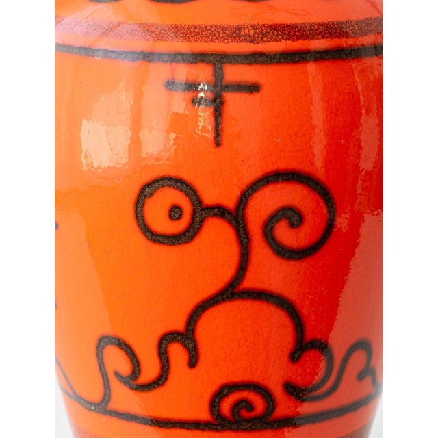 Dutch Orange Gouda Tokio Ceramic Table Lamp, 1970s For Sale - Image 6 of 15