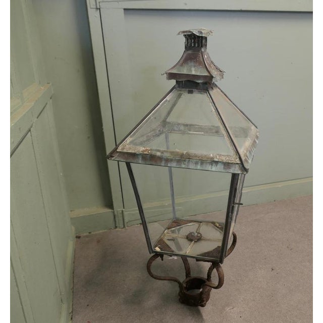 19th Century Glass Top and Copper Lantern For Sale - Image 3 of 7
