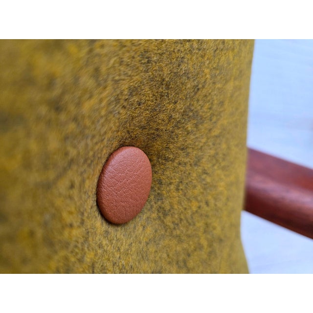 Yellow Vintage Danish Two-Seater Sofa in Furniture Wool and Teak Wood, 1960s For Sale - Image 8 of 18