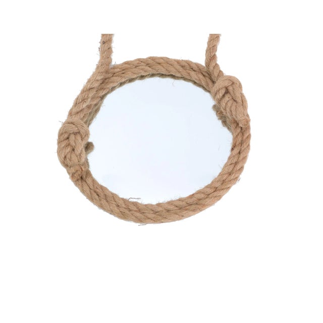Two Audoux Minet Style Nautical Hand-Crafted Round Rope Wall Mirrors For Sale In Miami - Image 6 of 12