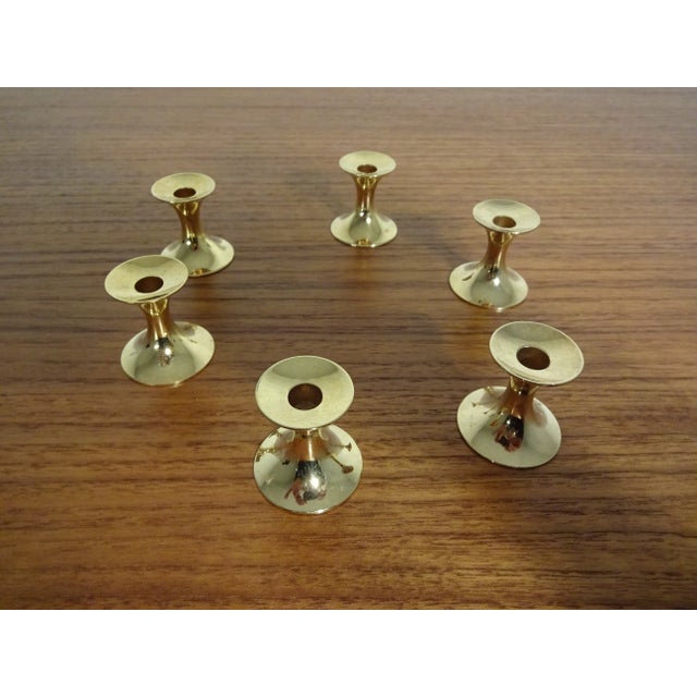 Gold Gold-Plated Candle Holders from BSF, 1960s, Set of 6 For Sale - Image 8 of 13