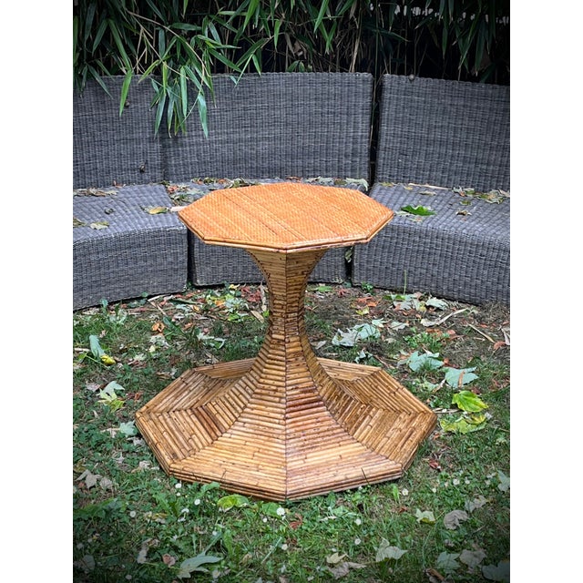 Gold Bamboo and Rattan Table by Vivai Del Sud For Sale - Image 8 of 8
