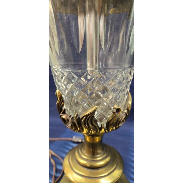 Vintage Stiffel Glass and Golden Colored Table Lamp For Sale - Image 11 of 12