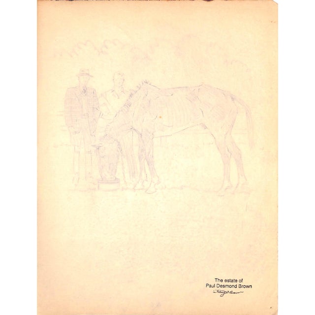 Traditional Original 1944 Pencil Drawing From Hi, Guy! The Cinderella Horse by Paul Brown 32 For Sale - Image 3 of 6