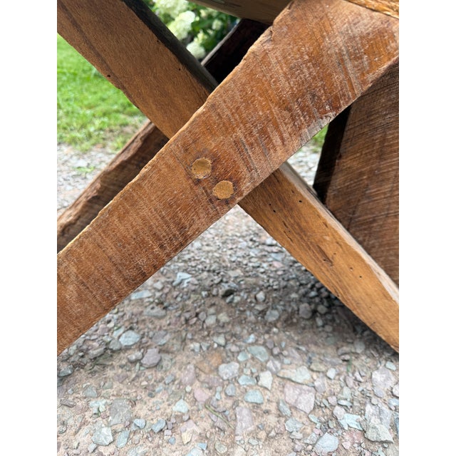 Vintage Primitive Live Edge Slab Stargazer Viking Chair (47x12) For Sale - Image 12 of 18