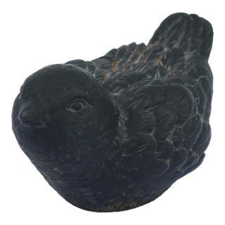 Late 20th Century Cast Iron Chubby Bird Doorstop For Sale