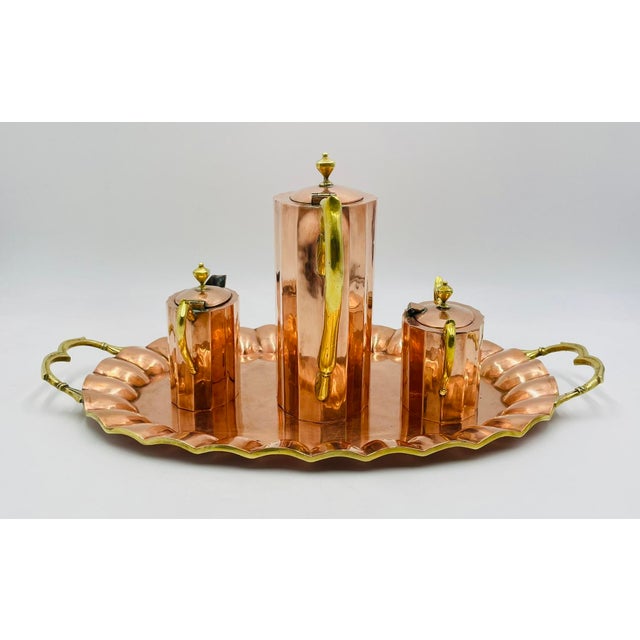 1940s 1940s Mexican Sterling Silver Coffee Tea Service Set W Tray, Mexican Silversmith - 4pcs For Sale - Image 5 of 18