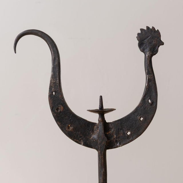 1950s French Iron Rooster Candlestick For Sale In Los Angeles - Image 6 of 13