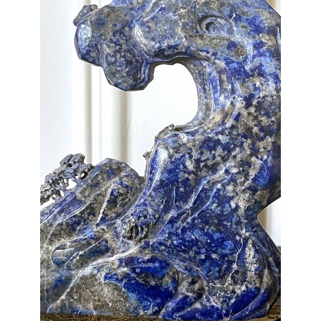 Chinese Carved Lapis Lazuli Scholar Stone For Sale - Image 14 of 14
