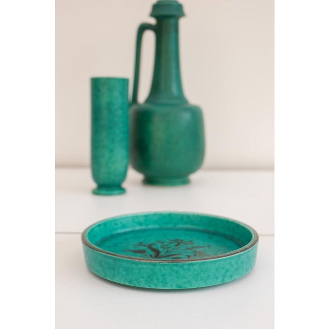 Art Deco Swedish Grace Argenta Plate by Wilhelm Kåge for Gustavsberg, Sweden, 1930s For Sale - Image 3 of 11