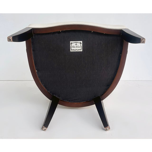Late 20th Century Barbara Barry for Baker Furniture Oval X-Back Club Chair For Sale - Image 9 of 11