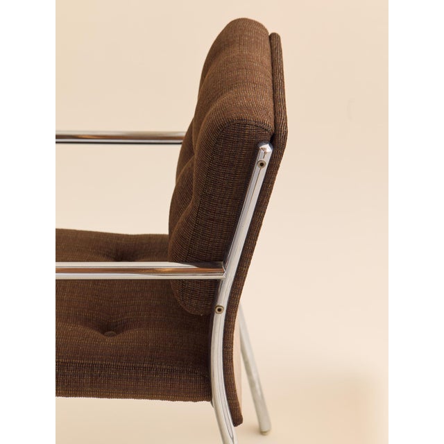 Vintage 1970s Chrome & Burl Wood Mid-Century Armchairs For Sale In Chicago - Image 6 of 10