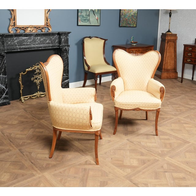 Pair of Vintage Fireside Chairs For Sale - Image 4 of 18