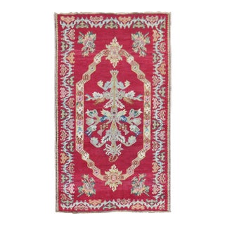 Stunning Floral Antique Turkish Ghiordes Rug - 3'3" x 5'3" For Sale