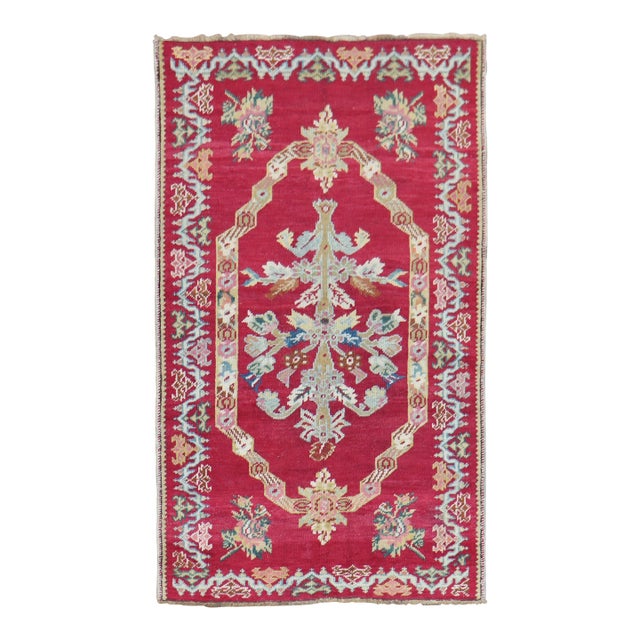 Stunning Floral Antique Turkish Ghiordes Rug - 3'3" x 5'3" For Sale