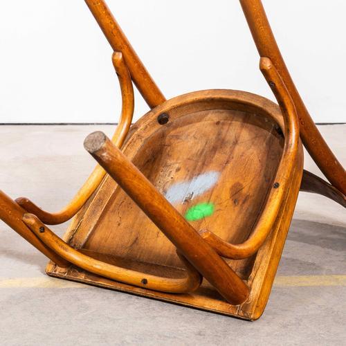 Large Honey Shield Back with Flat Curved-Edged Seat Dining Chairs from Ton, 1940s, Set of 4 For Sale - Image 9 of 11