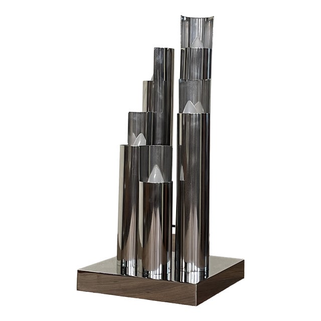 Space Age Table Lamp with Chrome Tubes by VM Designer, 1970s For Sale