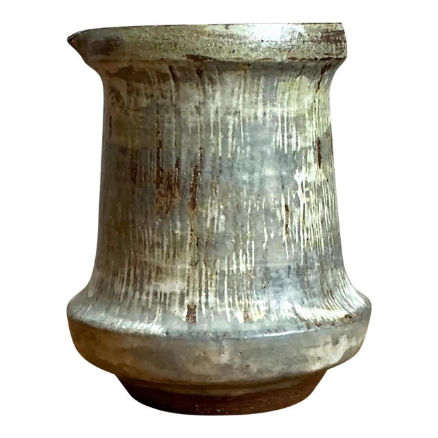 Vintage Drip Glaze Ceramic Pitcher For Sale