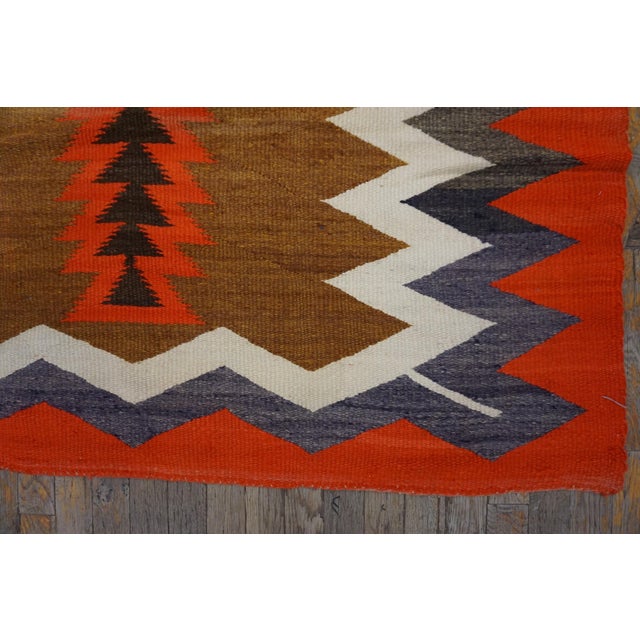 Camel 1920s Multi Tribal Geometric Antique Flatweave Native American Wool Navajo Rug For Sale - Image 8 of 8