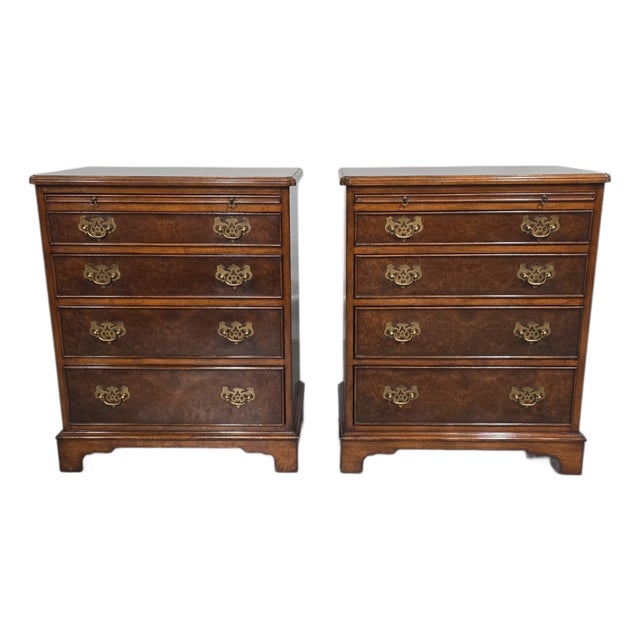 Burr Walnut Chests of Drawers, 1920, Set of 2 For Sale