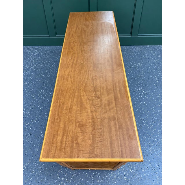 Vintage Bamboo and Rattan Six Drawer Dresser With Lattice Detail For Sale In Baton Rouge - Image 6 of 7