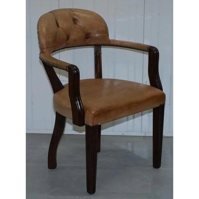 Brown Leather Court Office Dining Chair from House of Chesterfield For Sale - Image 12 of 18