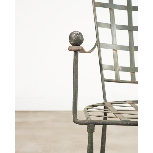 Set of Six Mario Papperzini Lattice Garden Dining Armchairs For Sale - Image 14 of 18