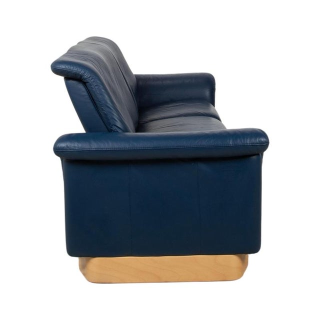 Paradise 3-Seater Sofa in Blue Leather from Stressless For Sale - Image 12 of 15
