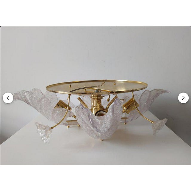 Vintage Murano Glass Ceiling Light by Barovier & Toso, 1980s For Sale - Image 4 of 12