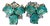 Bochic “Orient” Vintage Emerald & Rose Cut Diamond Earrings Set 18K Gold & Silver For Sale