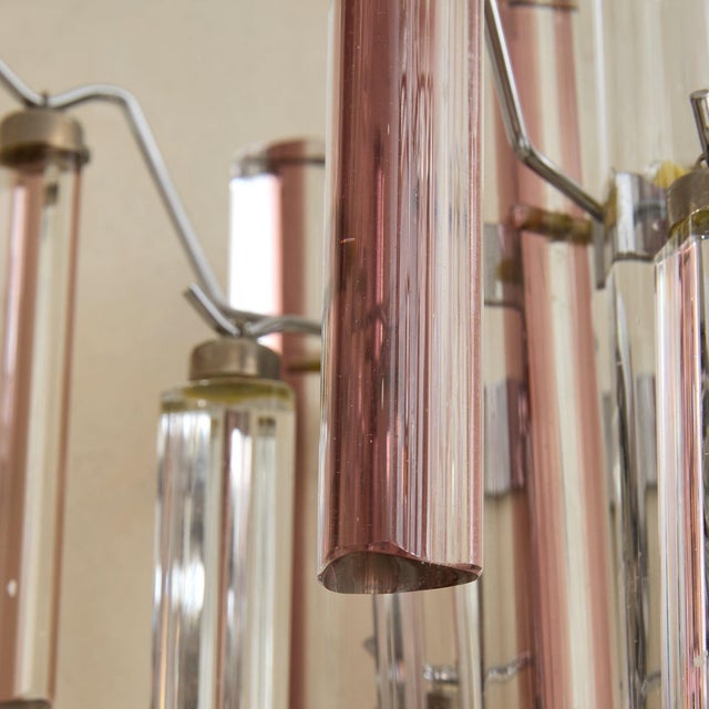 Venini Pair of Pink Triedri Glass Sconces by Venini, 1960s For Sale - Image 4 of 11