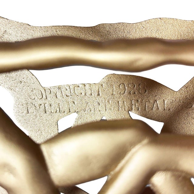 Metal 1928 Art Deco Nude Flapper Brass Magazine Rack by Seville Art Metal Studios For Sale - Image 7 of 12