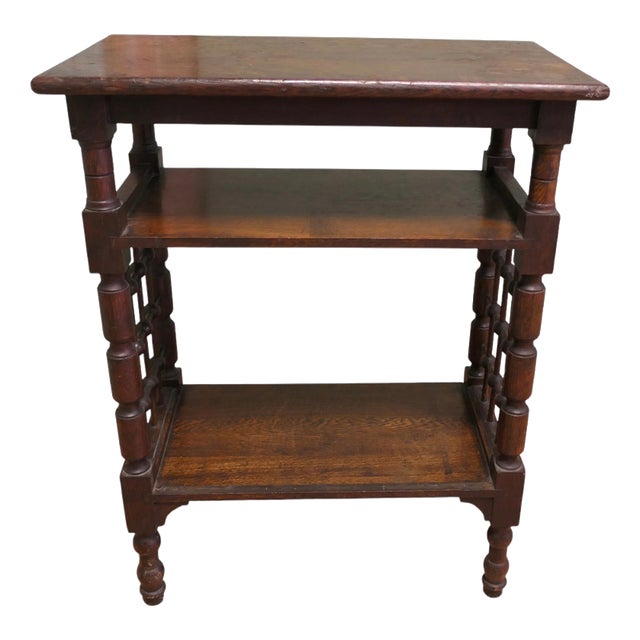 Antique Arts and Crafts Oak Side Table by Leonard Wyburd, 1890 For Sale