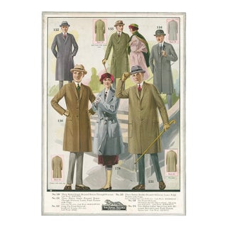 The Royal Tailors – Men’s Overcoats 4 & Ladies’ Sport Coat – Vintage Fashion Plate For Sale
