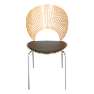 Chair in Beech and Black Leather by Nanna Ditzel Trinidad For Sale