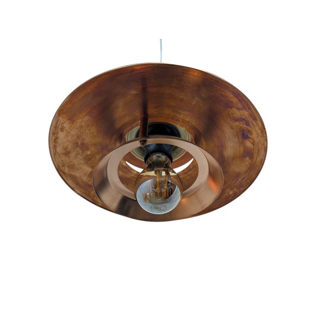 Modern Copper Pendant Lamps, 1970s, Set of 2 For Sale - Image 3 of 11
