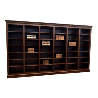 Large Classic English Open Bookcase For Sale