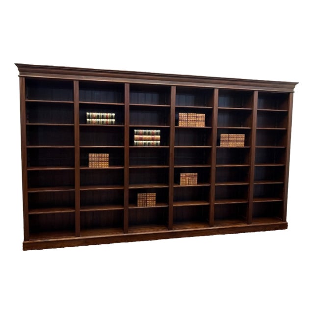Large Classic English Open Bookcase For Sale